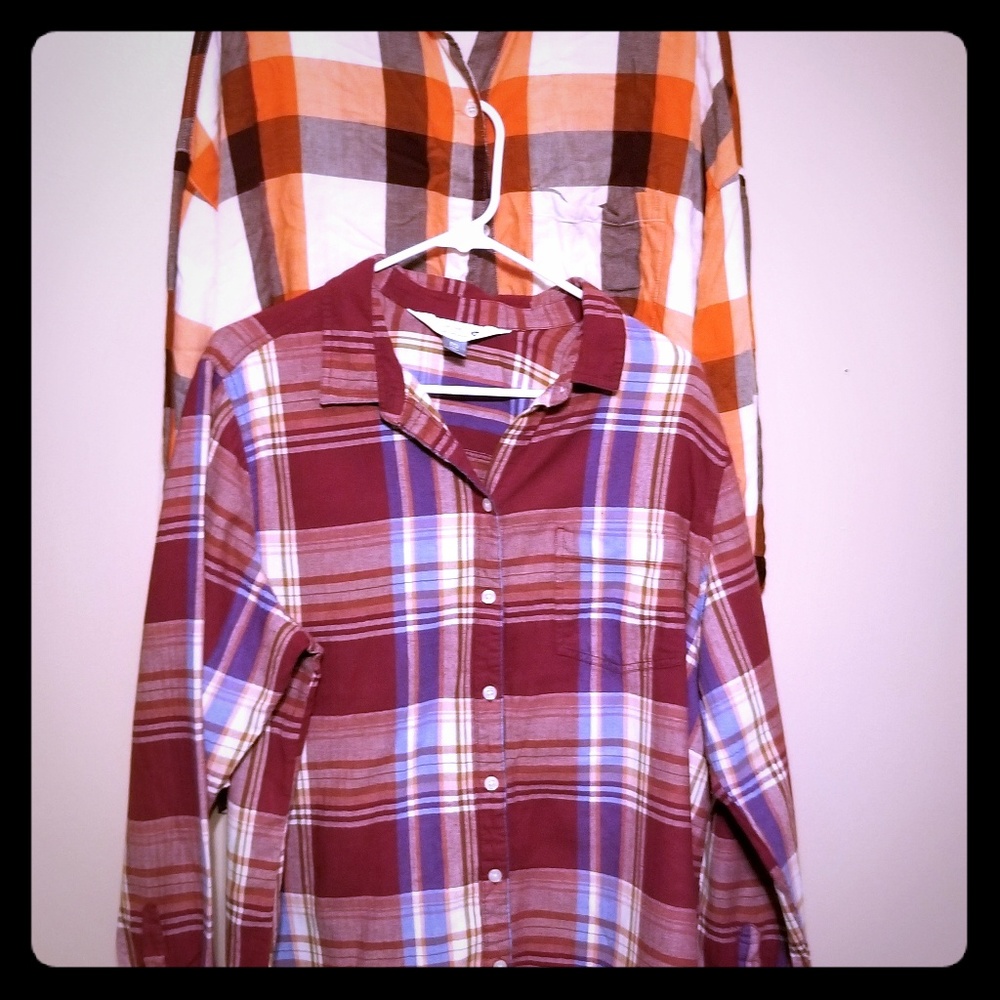 2 plaid shirts